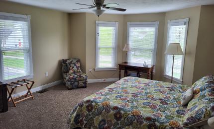 King Bed With a private bath. Shower and Tub